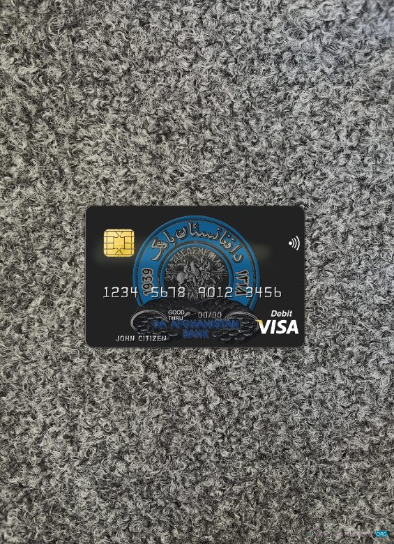 Download Afghanistan Da bank visa card front Photoshop template